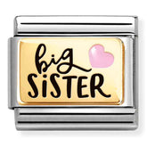 Nomination Composable Classic Link 030289/05 Big Sister in 18K Gold & Enamel